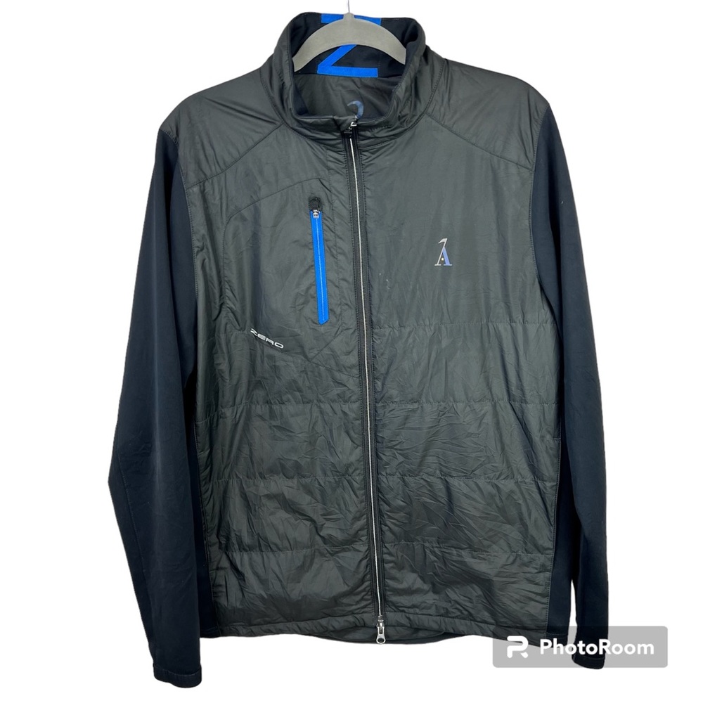 Zero Reatriction Mens Z625 Black Full Zip Golfing Lightly Quilted Jacket Size L